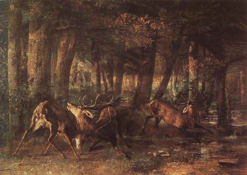 Gustave Courbet The War between deer